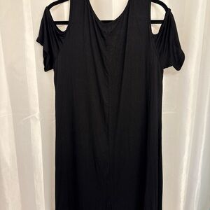Blue Time Black Cut-Out Shoulder  Dress, Size L